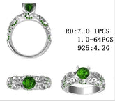 Sterling Silver Semi Mount Ring Setting Round RD 7x7mm - Syzjewelry